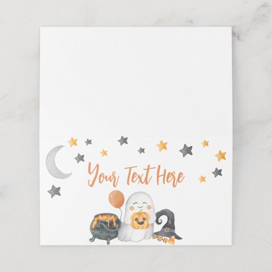 Little Boo Baby Shower Platzkarte (Außenseite Aufgefaltet)