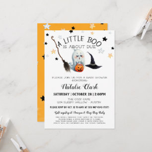 Little Boo Baby Shower Pumpkin Ghost Halloween Einladung