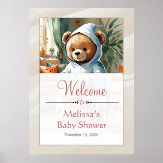Little Boo Bear Halloween-Baby-Shower-Willkommenss Poster