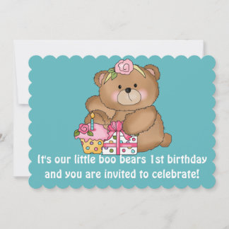 Little Boo Bear's 1. Geburtstags-Party Einladung 3