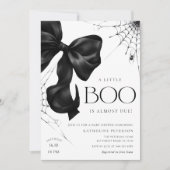 Little Boo Black Bow Baby Shower Einladung (Vorderseite)