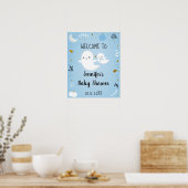Little Boo Blue Boy Ghost Baby Dusche Willkommen Poster (Küche)