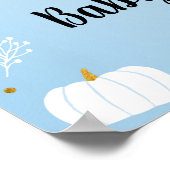 Little Boo Blue Boy Ghost Baby Dusche Willkommen Poster (Ecke)