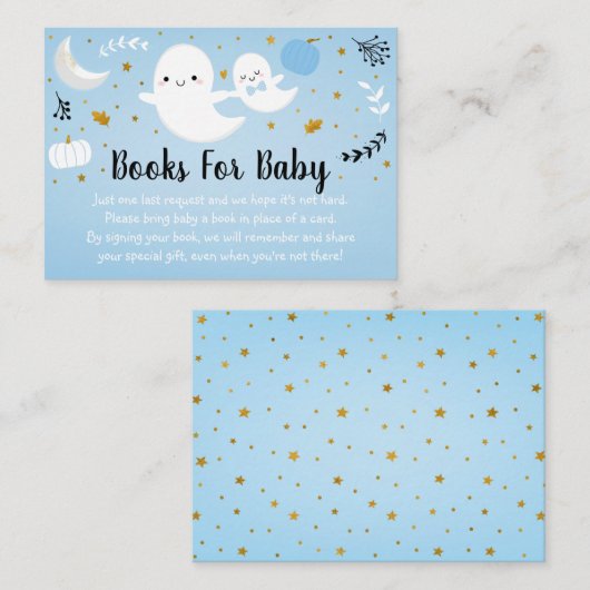 Little Boo Blue Ghost Baby Showbuchanfrage Begleitkarte (Vorne/Hinten)