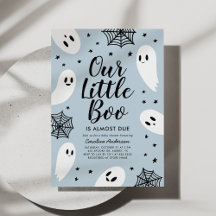 Little Boo Blue Ghost Halloween Baby Dusche