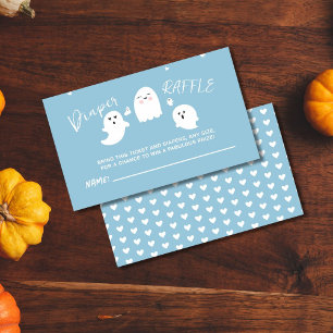 Little Boo Blue Halloween Baby Diaper Raffle Begleitkarte