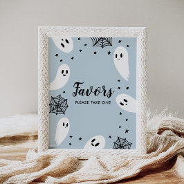 Little Boo Blue Halloween Baby Duwer Favoriten Sch Poster