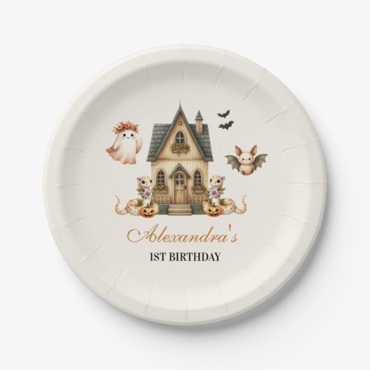 Little Boo Boho Birthday Bash Pappteller (Vorderseite)