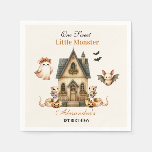 Little Boo Boho Birthday Bash Serviette (Vorderseite)