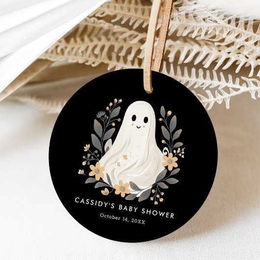 Little Boo Boho Ghost Halloween Baby Shower Geschenkanhänger