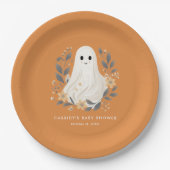 Little Boo Boho Ghost Halloween Baby Shower Pappteller (Vorderseite)