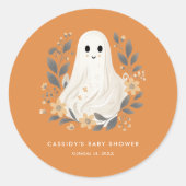 Little Boo Boho Ghost Halloween Baby Shower Runder Aufkleber (Vorderseite)