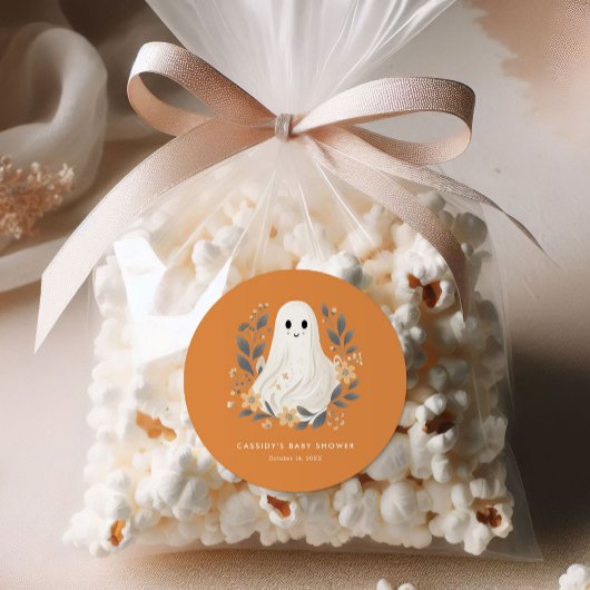 Little Boo Boho Ghost Halloween Baby Shower Runder Aufkleber
