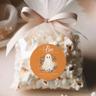 Little Boo Boho Ghost Halloween Baby Shower Runder Aufkleber