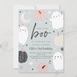 Little Boo Boho Halloween Ghost 2. Geburtstags-Par Einladung