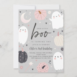 Little Boo Boho Halloween Ghost 2. Geburtstags-Par Einladung