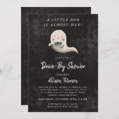 Little Boo Boy Halloween Drive mit Babydusche Einladung (Vorne/Hinten)