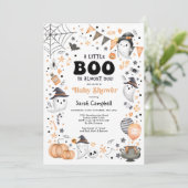 Little Boo braut Halloween Ghost Baby Shower Einladung (Stehend Vorderseite)