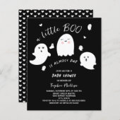 Little Boo Budget Halloween Kinderdusche Einladung (Vorne/Hinten)