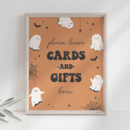 Little Boo Cards and Gifts Party Sign Poster