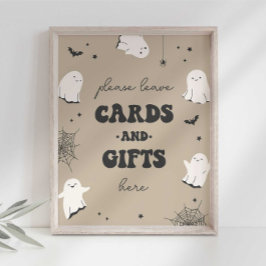 Little Boo Cards and Gifts Party Sign Poster