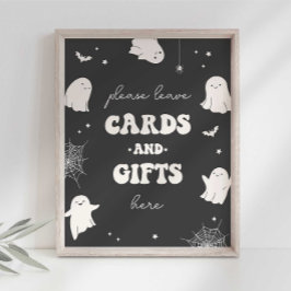 Little Boo Cards and Gifts Party Sign Poster