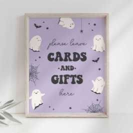 Little Boo Cards and Gifts Party Sign Poster