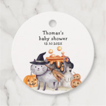 Little Boo Cat in Hexenhut Brauen Babydusche