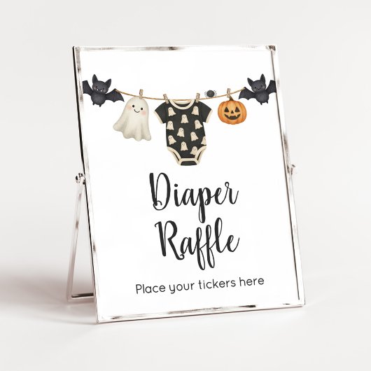 Little Boo Clothesline Baby Diaper Raffle-Zeichen Poster