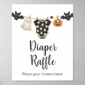 Little Boo Clothesline Baby Diaper Raffle-Zeichen Poster (Vorne)
