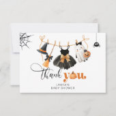 Little Boo Clothesline Baby Dusche danke Karte (Vorderseite)