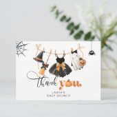 Little Boo Clothesline Baby Dusche danke Karte (Stehend Vorderseite)