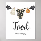 Little Boo Clothesline Baby Dusche Food-Zeichen Poster (Vorne)