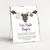 Little Boo Clothesline Baby Late Night Diaper Zeic Poster