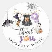 Little Boo Clothesline Babydusche Vielen Dank Runder Aufkleber (Vorderseite)