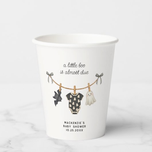 Little Boo Clothesline Halloween Baby Dusche Pappbecher (Vorderseite)
