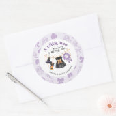Little Boo Clothesline Lila Baby Dusche Runder Aufkleber (Umschlag)