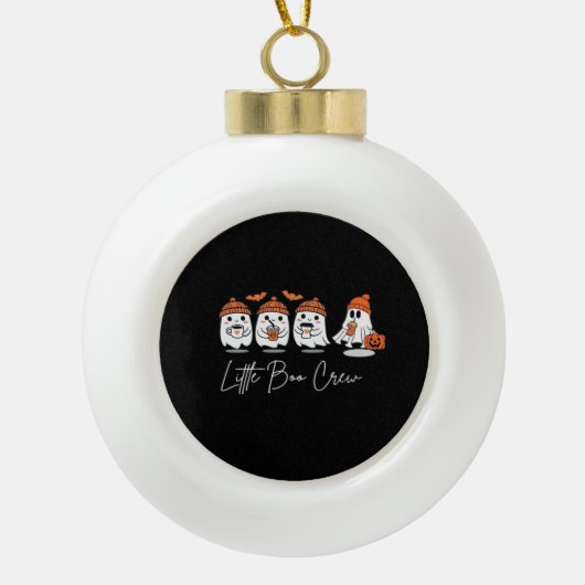 Little Boo Crew Minimal Clean Keramik Kugel-Ornament (Vorderseite)
