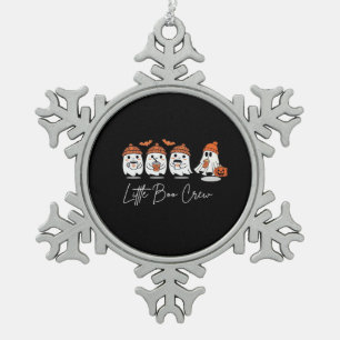Little Boo Crew Minimales Sauberes Design Schneeflocken Zinn-Ornament