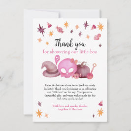 Little Boo Cute Halloween Baby Shower  Dankeskarte