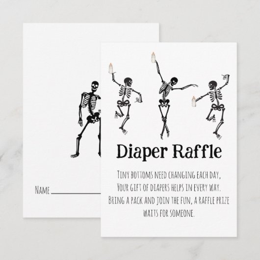 Little Boo Dancing Skeletons Diaper Raffle Insert (Vorne/Hinten)