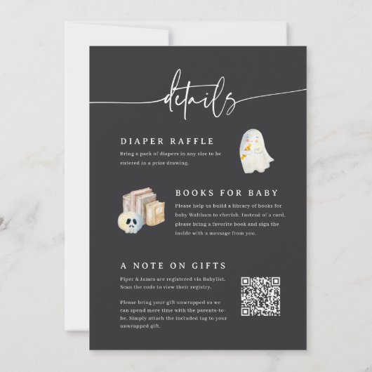 Little Boo Double-Sided Halloween Baby Shower Einladung (Rückseite)