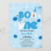 Little Boo dreht ein Halloween erster Geburtstag Einladung (Vorne/Hinten)