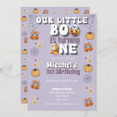 Little Boo dreht einen ersten Geburtstag zwischen Einladung (Vorne/Hinten)