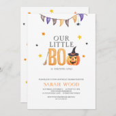 Little Boo dreht eins, Halloween 1. Geburtstag Einladung (Vorne/Hinten)