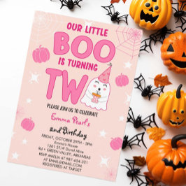 Little Boo dreht zwei Halloween Ghost Geburtstag Einladung