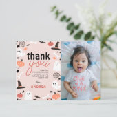 Little Boo dreht zwei wunderschöne 2. Foto Dankeskarte (Stehend Vorderseite)