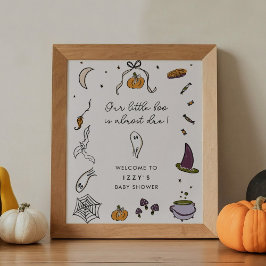 Little Boo Due Halloween Baby Dusche Begrüßungszei Poster