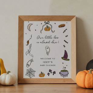 Little Boo Due Halloween Baby Dusche Begrüßungszei Poster