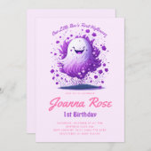 Little Boo erstes Halloween Baby Geburtstag Einladung (Vorne/Hinten)